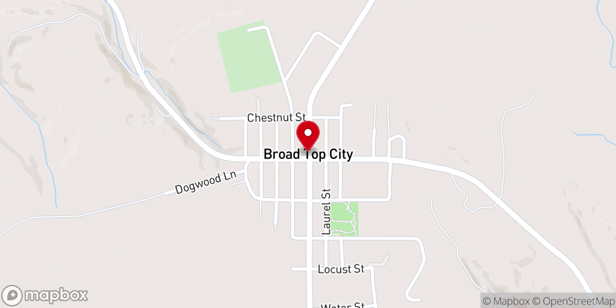 Map showing location of Broad Top City