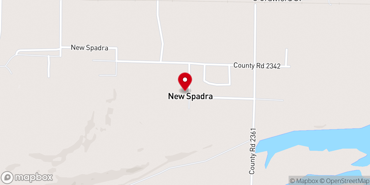 Map showing location of Spadra Baptist Church