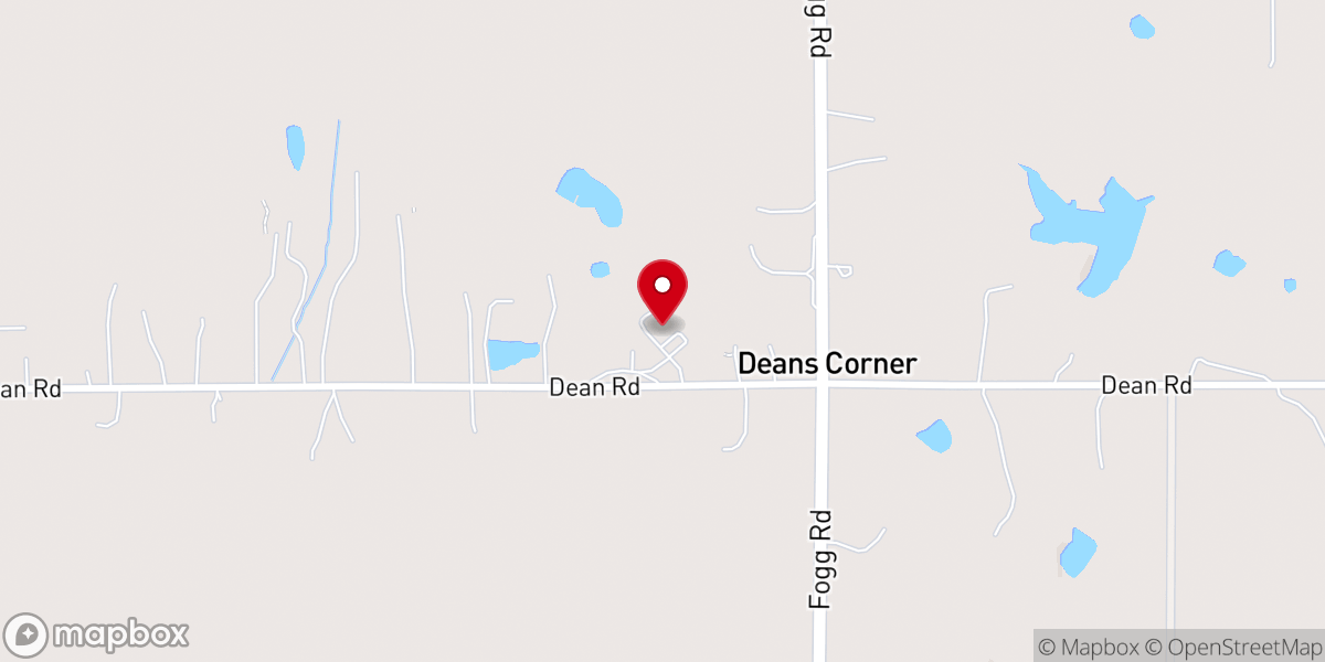 Map showing location of Dean Hill Baptist Church