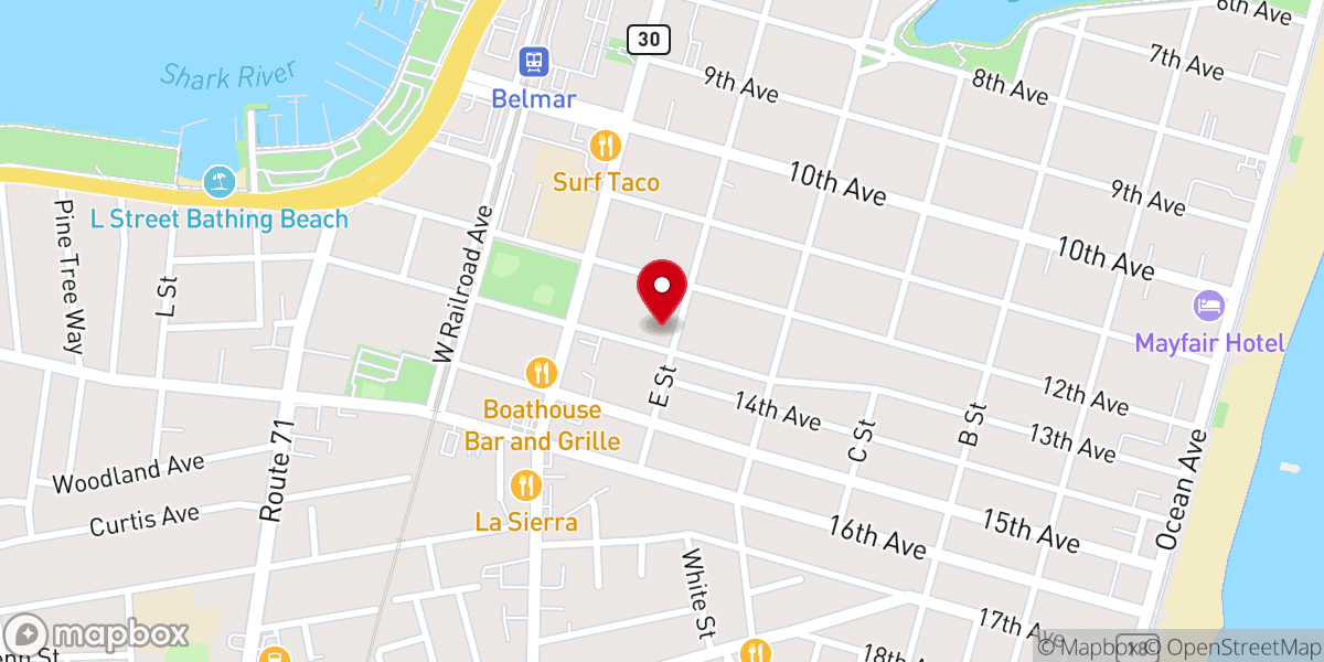 Map showing location of Calvary Baptist Church