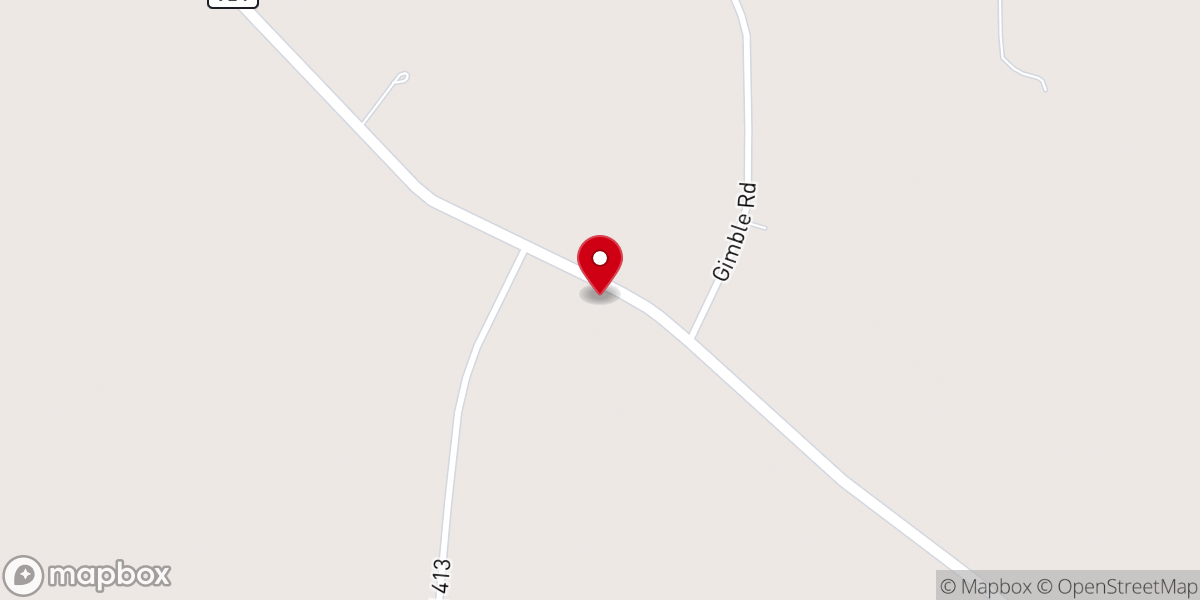 Map showing location of Mount Olive Church