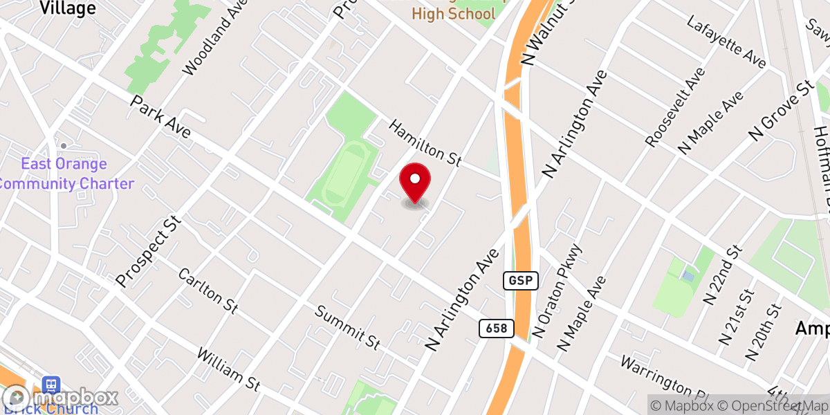 Map showing location of Praise Tabernacle & Worship Center