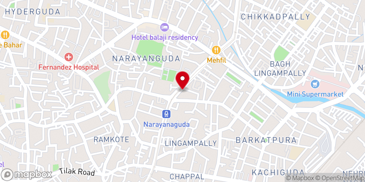 Map showing location of Church Of Christ Narayanaguda