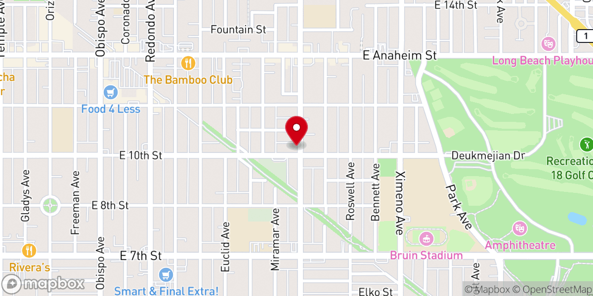Map showing location of Christ Chapel of Long Beach