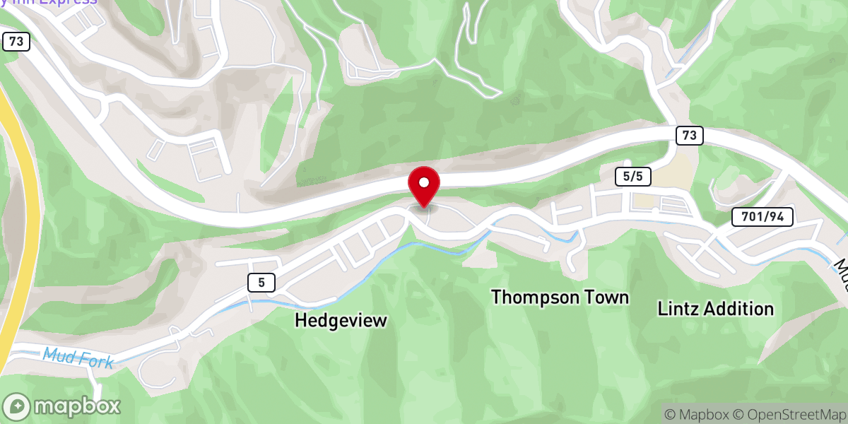 Map showing location of Hedge View Church