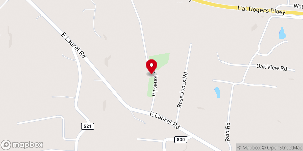 Map showing location of Rough Creek Church