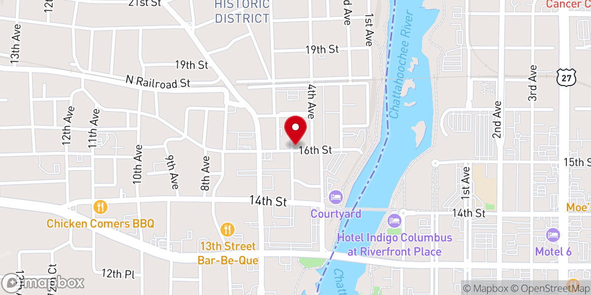 Map showing location of Trinity Methodist Church