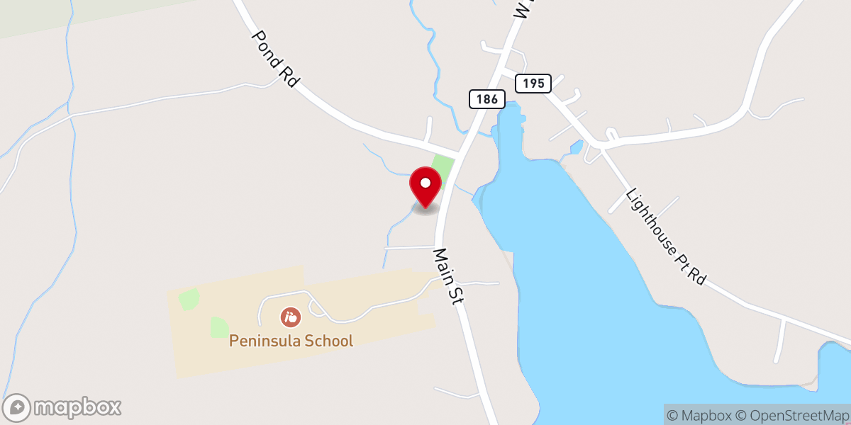 Map showing location of Prospect Harbor United Methodist Church
