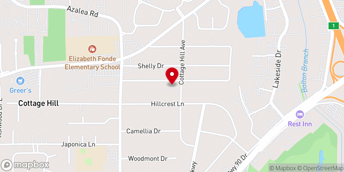 Map showing location of Bayview Heights Baptist Church