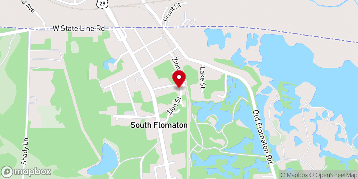 Map showing location of New Calvary Temple Holiness Church