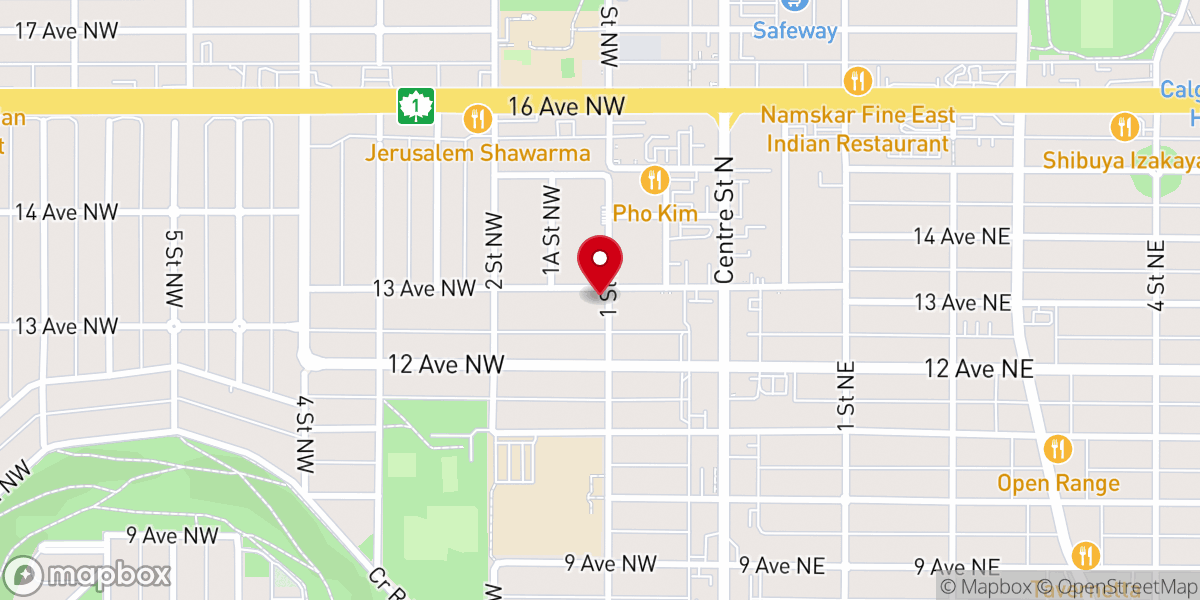 Map showing location of Wild Rose United Church