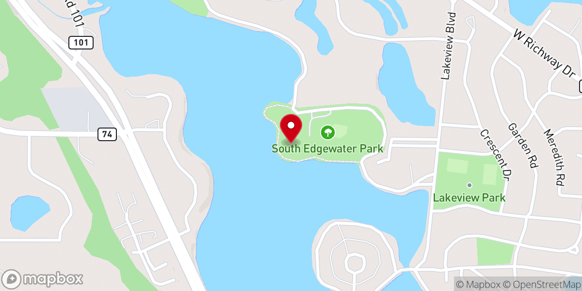 Map showing location of Edgewater Cottage