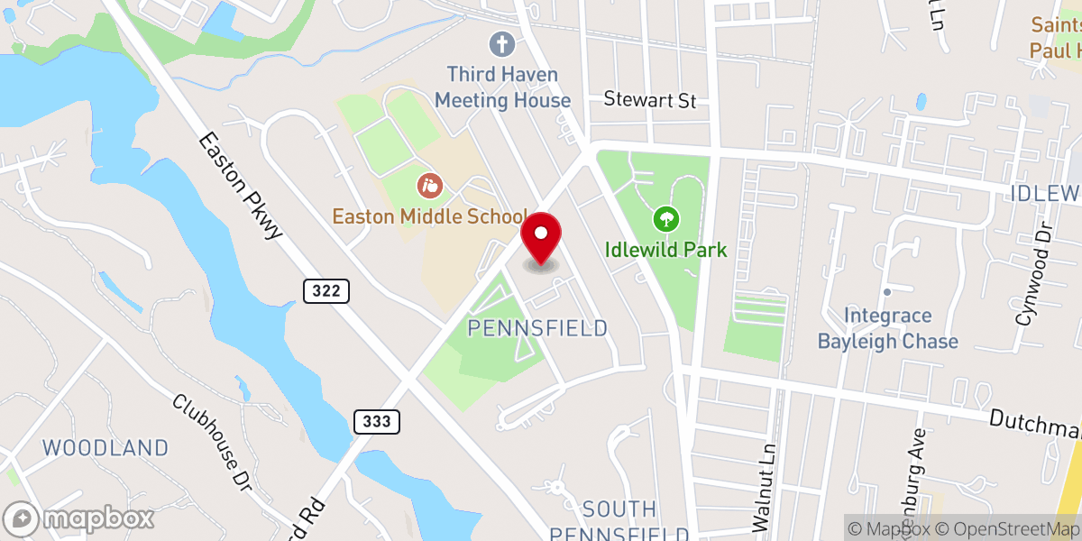 Map showing location of Saint Mark's United Methodist Church