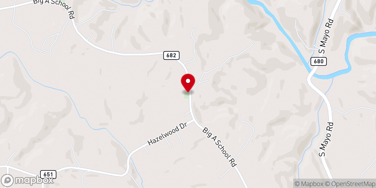 Map showing location of Big A Church