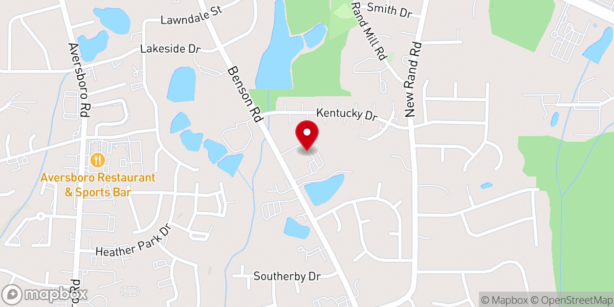 Map showing location of Garner Church