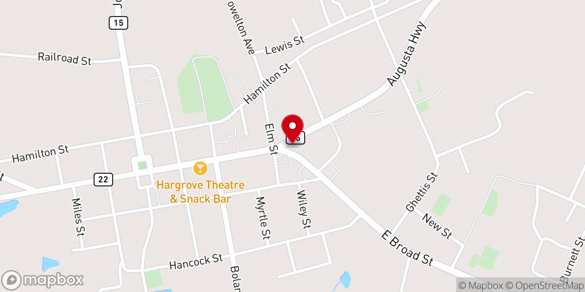 Map showing location of Sparta Baptist Church
