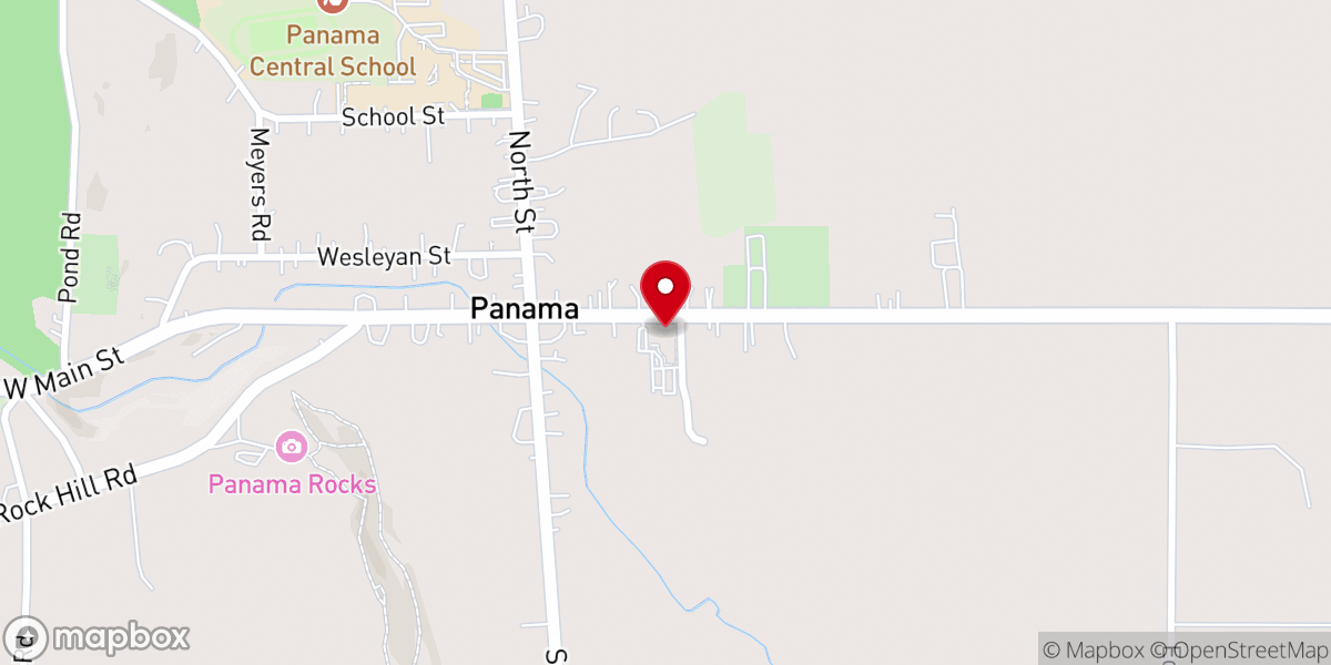 Map showing location of Panama Methodist Church