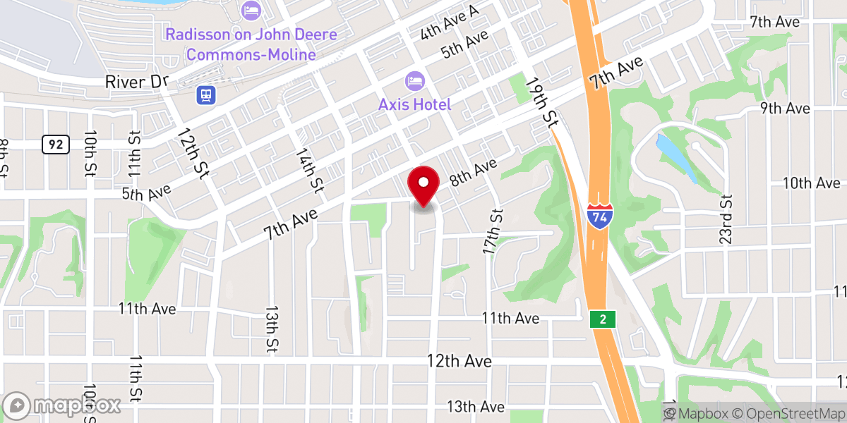 Map showing location of First United Presbyterian Church