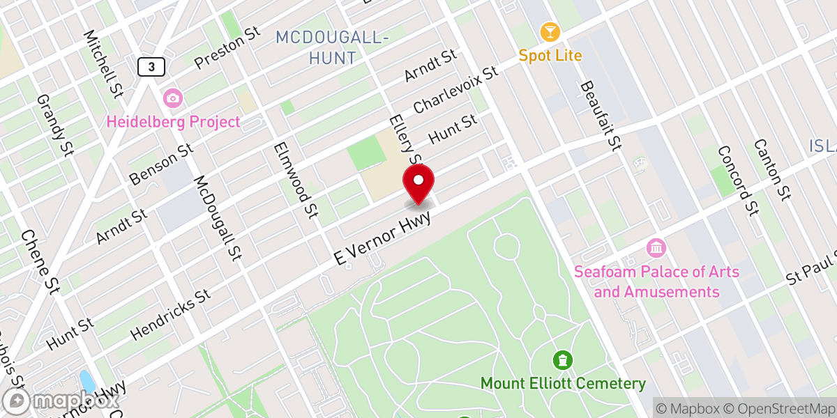 Map showing location of Bushnell Congregational Church