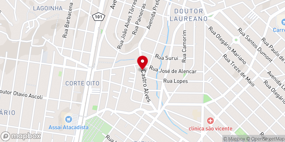 Map showing location of Casa De Oração Central De Caxias