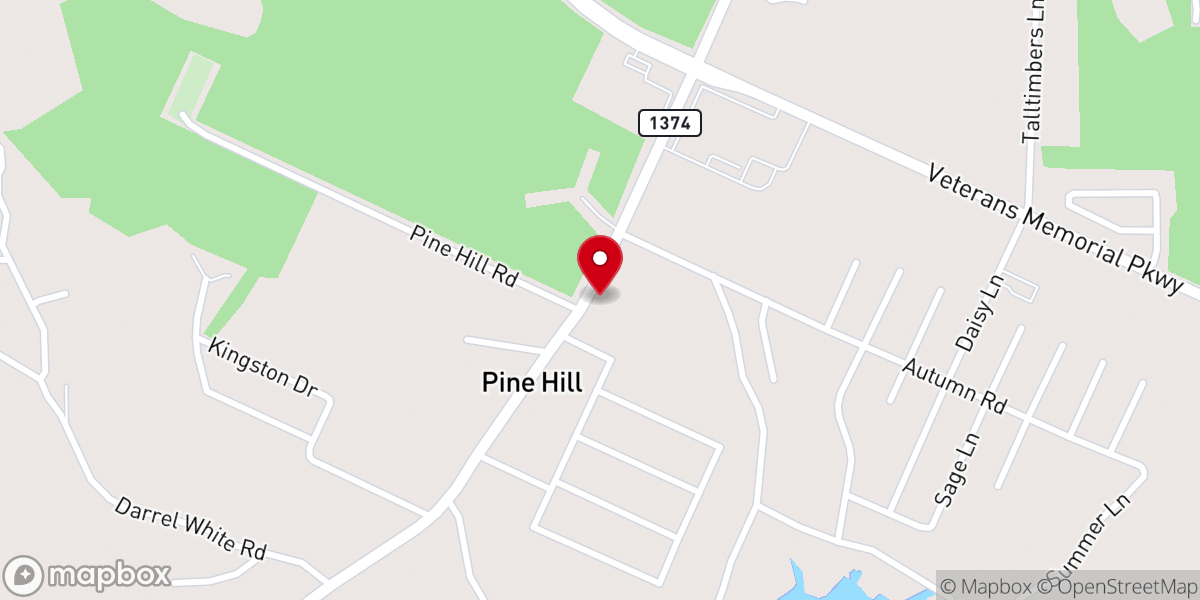Map showing location of Pine Bluff Missionary Baptist