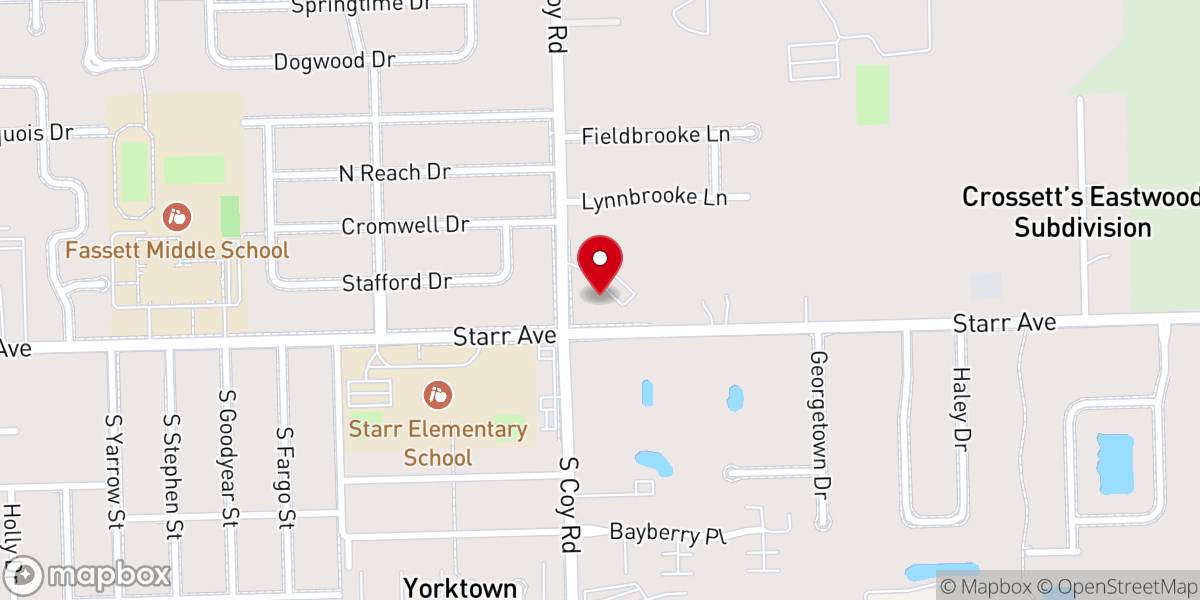 Map showing location of Faith United Methodist Church