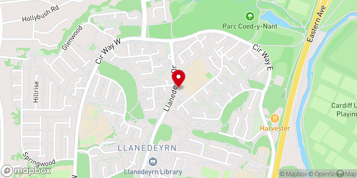 Map showing location of St Philip Evans Catholic Church