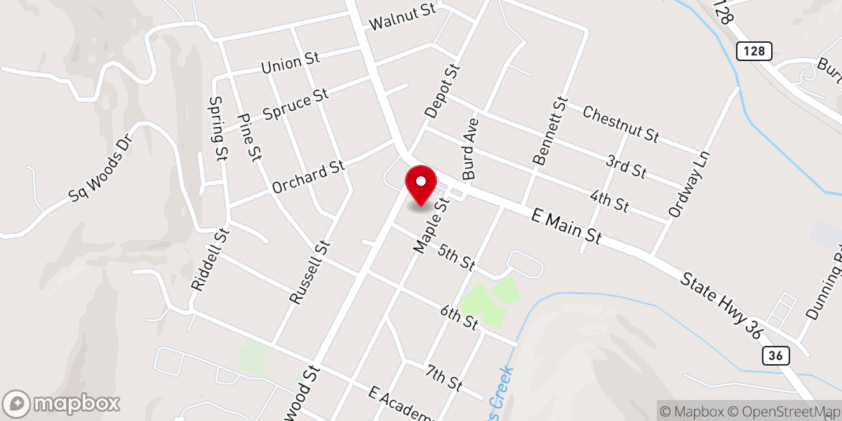 Map showing location of Maynard Donald