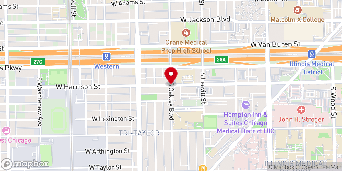 Map showing location of Imago Dei Chicago