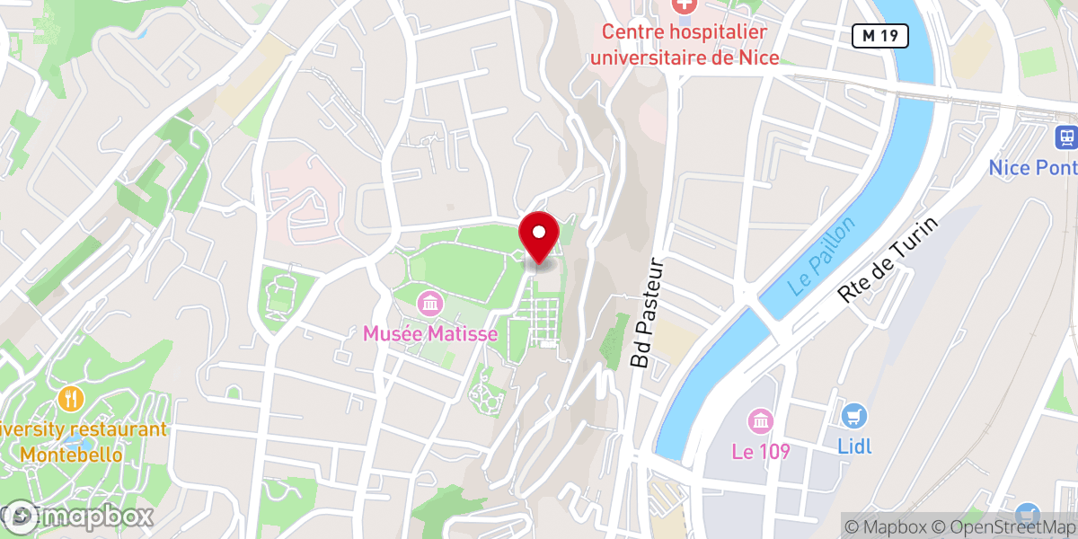 Map showing location of Musée Franciscain de Cimiez