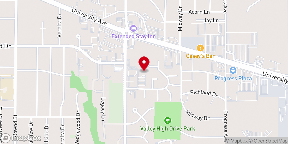 Map showing location of Hope City Curch