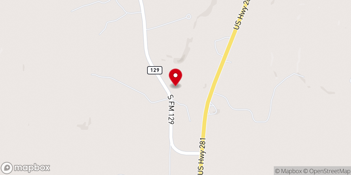 Map showing location of Palo Pinto County Cowboy Church