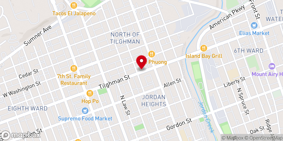 Map showing location of Iglesia Pentecostal Unida