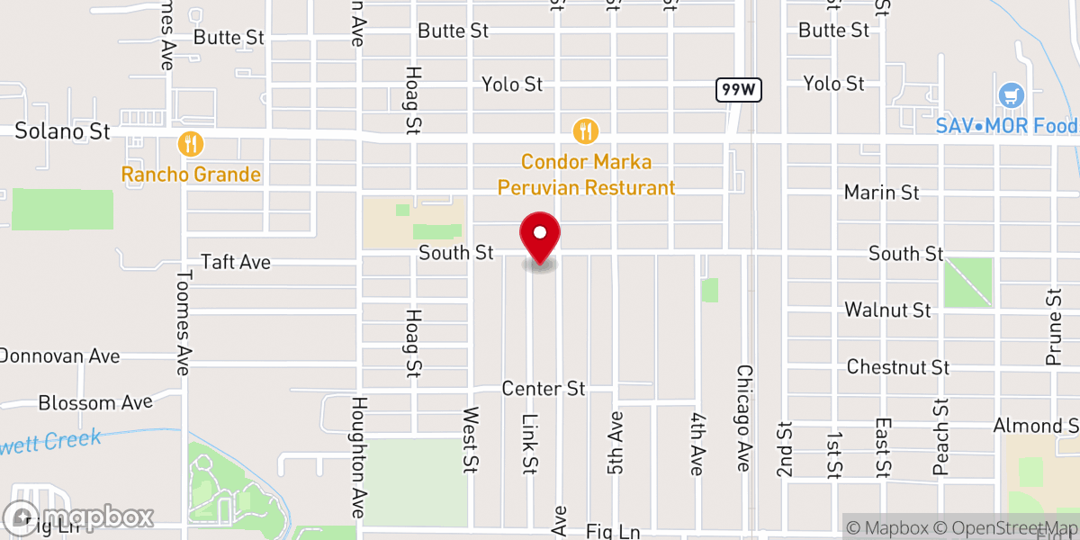Map showing location of Harvest Christian Center