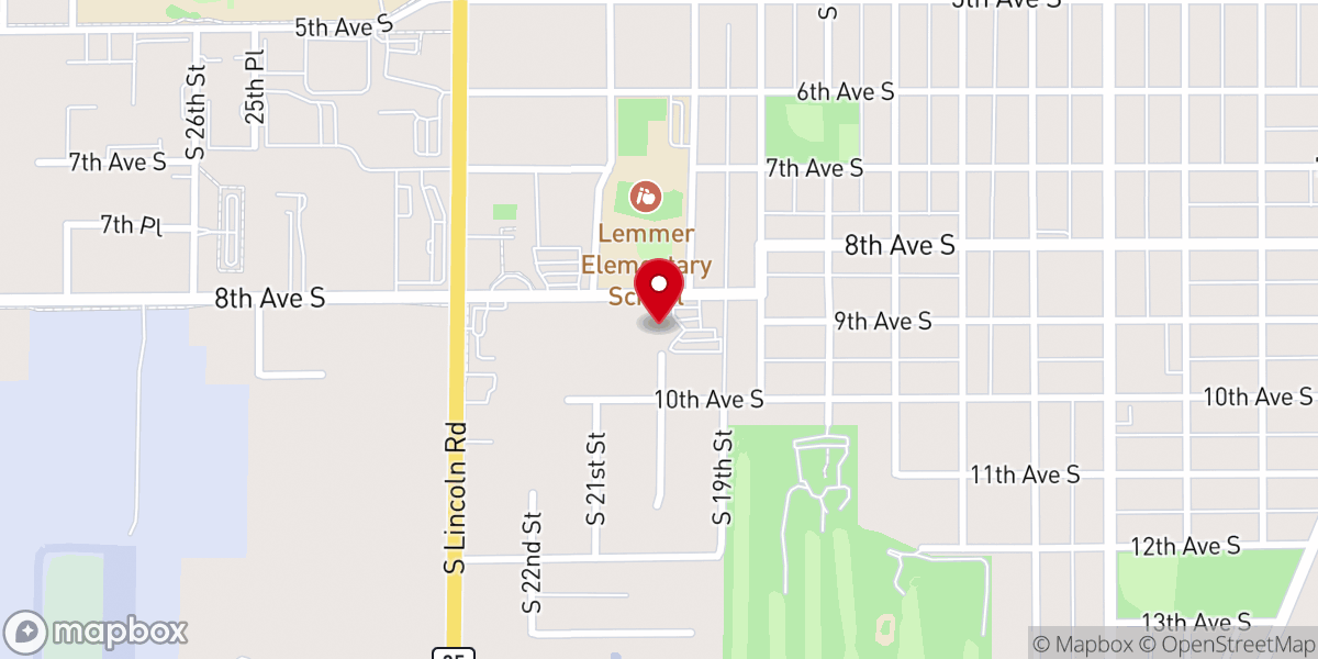 Map showing location of Escanaba New Life Assembly of God