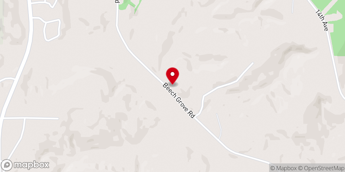 Map showing location of Beech Grove Baptist Church