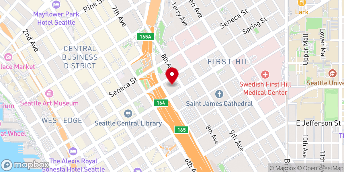 Map showing location of First Presbyterian Church