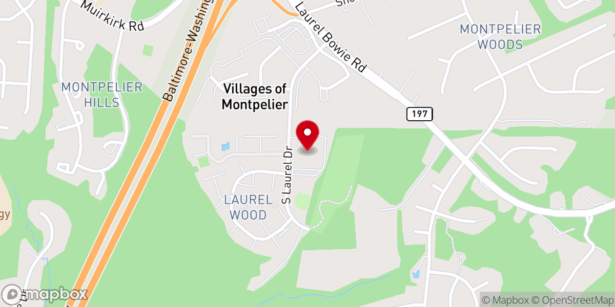 Map showing location of Tabernacle Church of Laurel