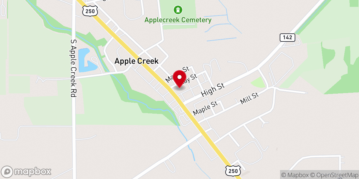 Map showing location of St Peter's United Church of Christ
