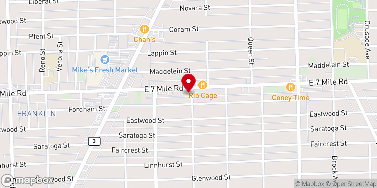 Map showing location of Rushing Mighty Wind Church of God