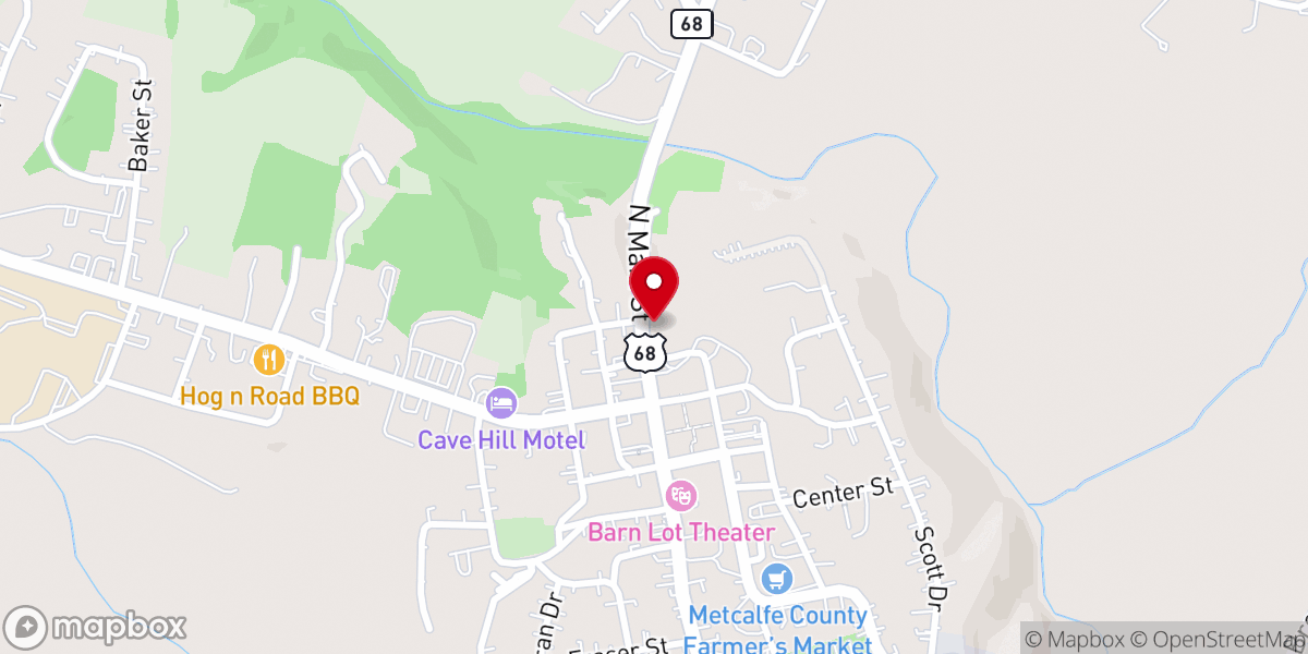 Map showing location of North Main Church of Christ