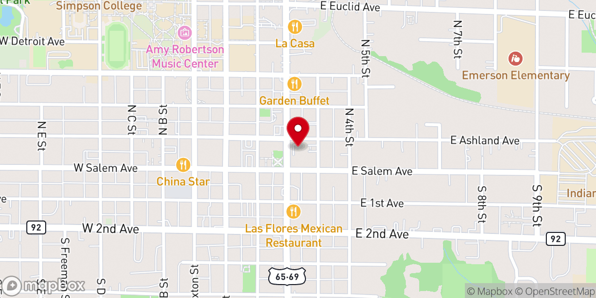 Map showing location of Grace Evangelical Free Church