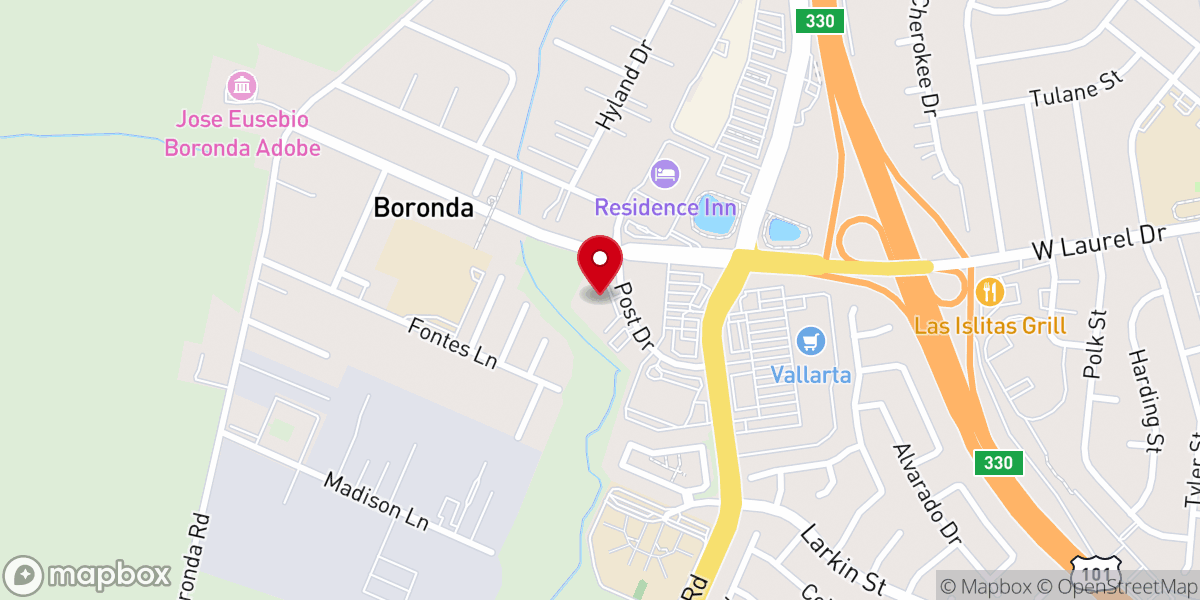 Map showing location of Echoes From Calvary Church