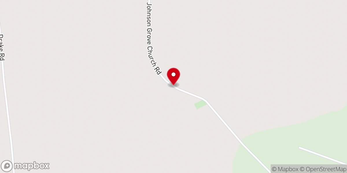 Map showing location of Johnsons Grove Church