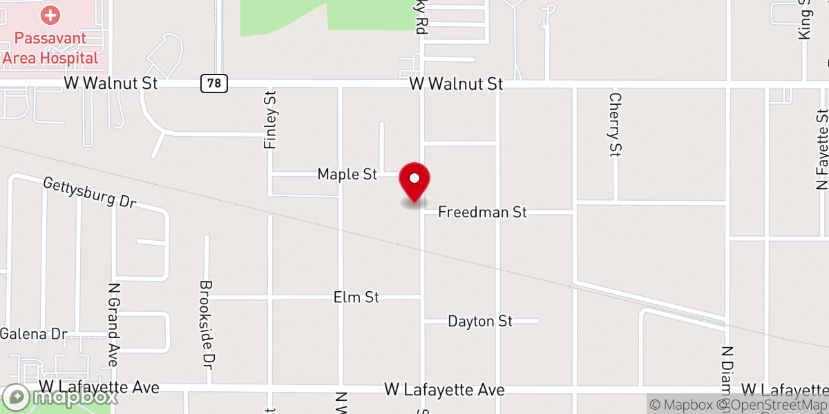 Map showing location of Faith Tabernacle Church