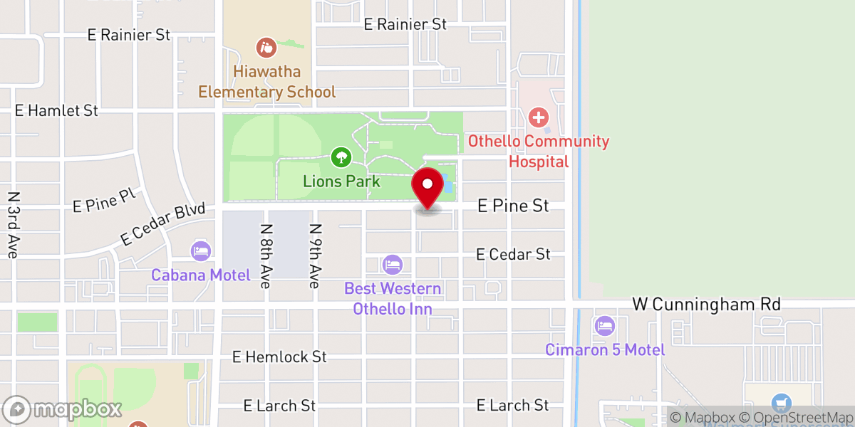 Map showing location of Pine Street Baptist Church