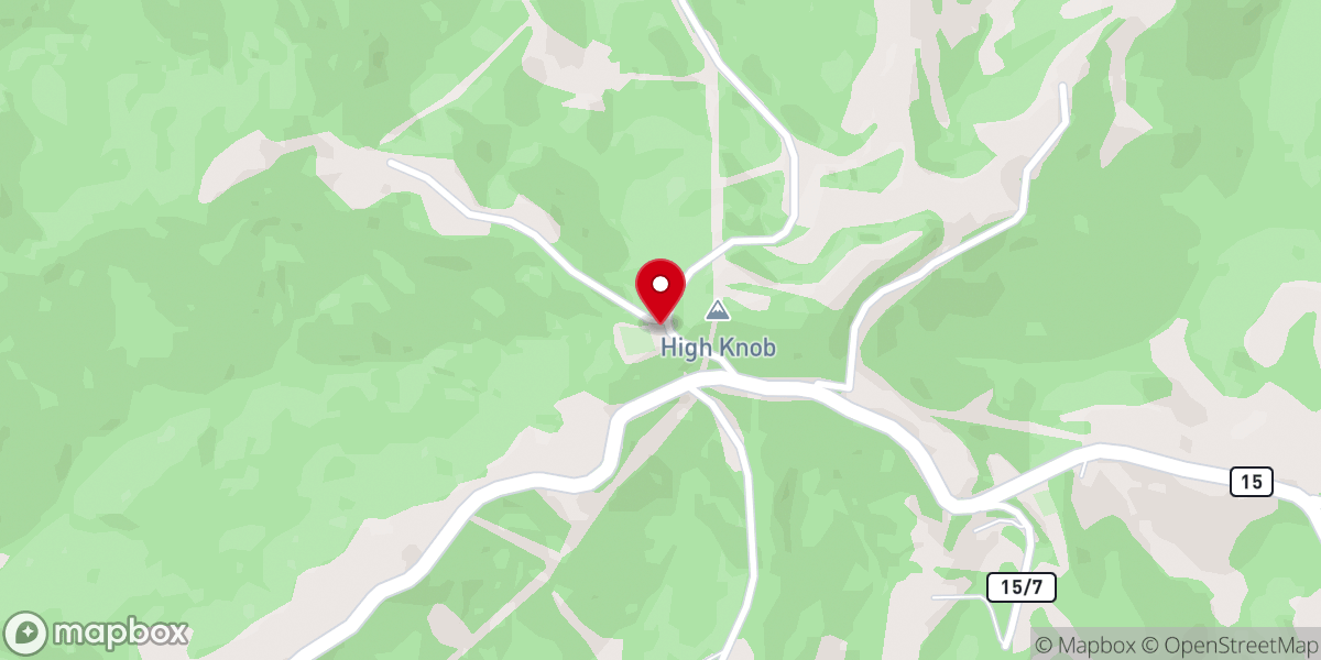 Map showing location of High Knob United Methodist Church