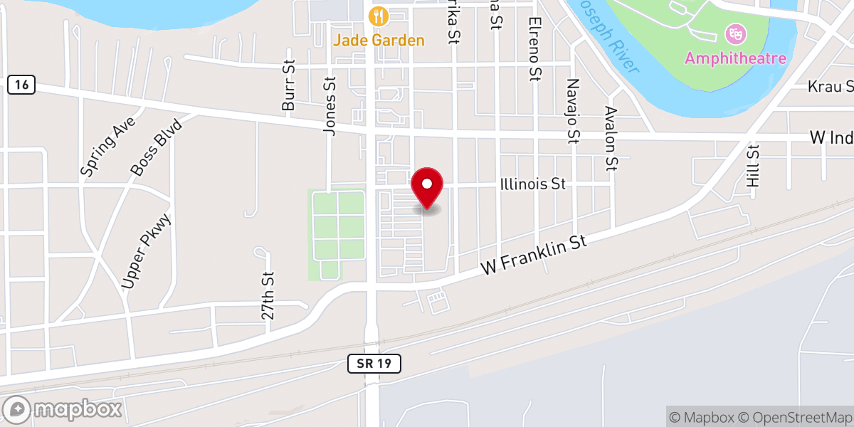 Map showing location of Our Family Church in God Inc