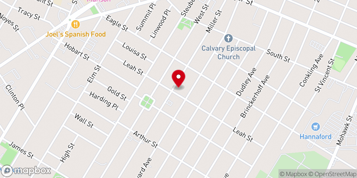 Map showing location of St Paul's Baptist Church