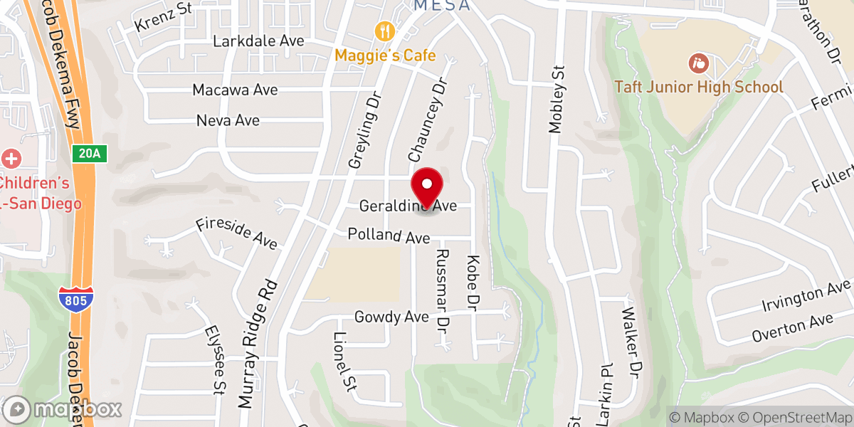 Map showing location of Aim San Diego-west